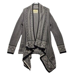 Women's Bogner Fire and Ice Geometric Open Cardigan Sweater 100% Wool Size M / L